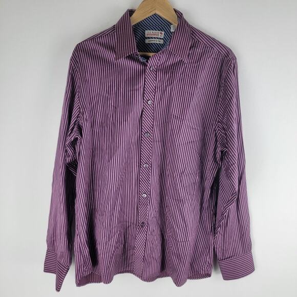 Ted Baker Endurance Button Up Shirt Purple Long Sleeve Size 16.5 - Picture 1 of 5